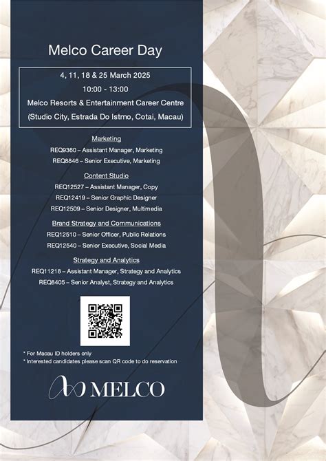 melco macau career|CAREER CENTRE .